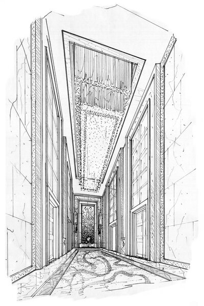 эскиз интерьера
 