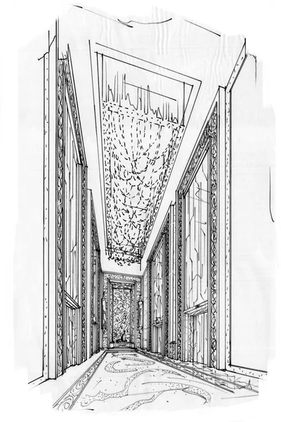 sketch interior perspective