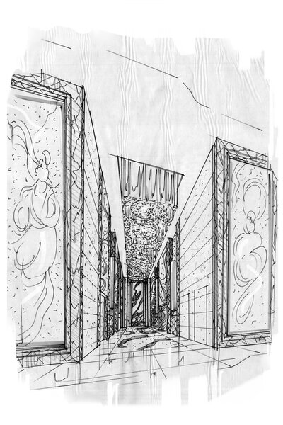 эскиз интерьера
 