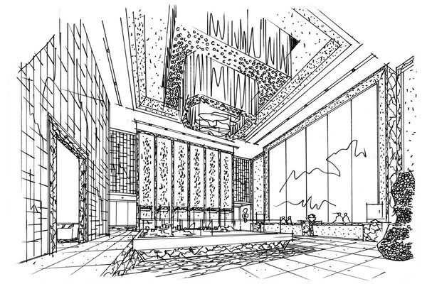 эскиз интерьера
 