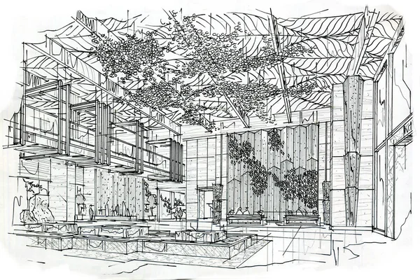 sketch interior perspective