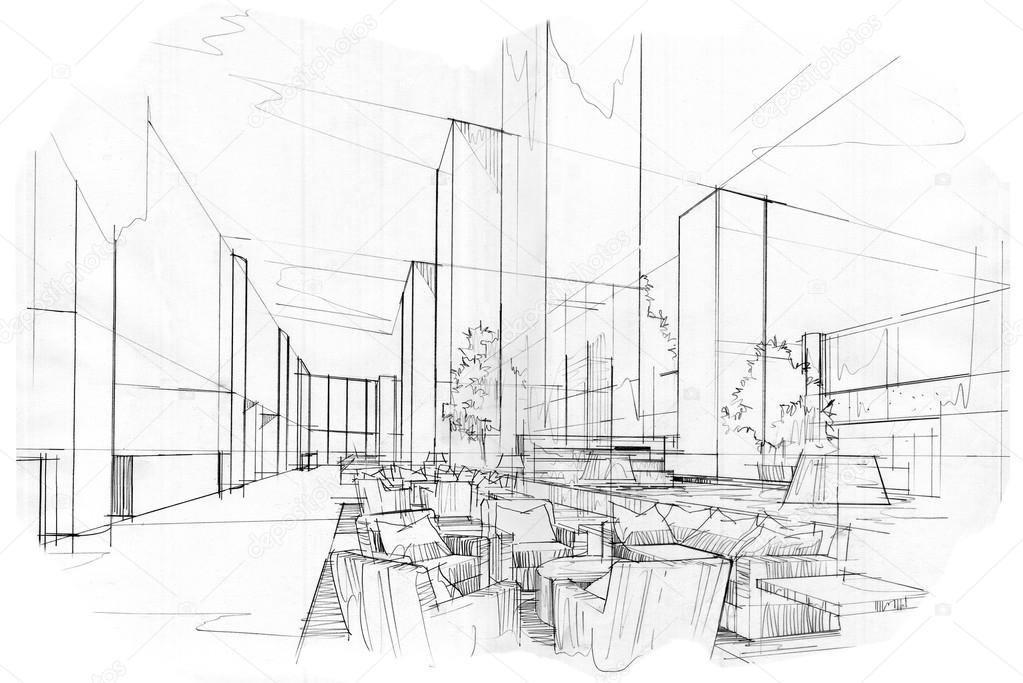 sketch interior perspective 