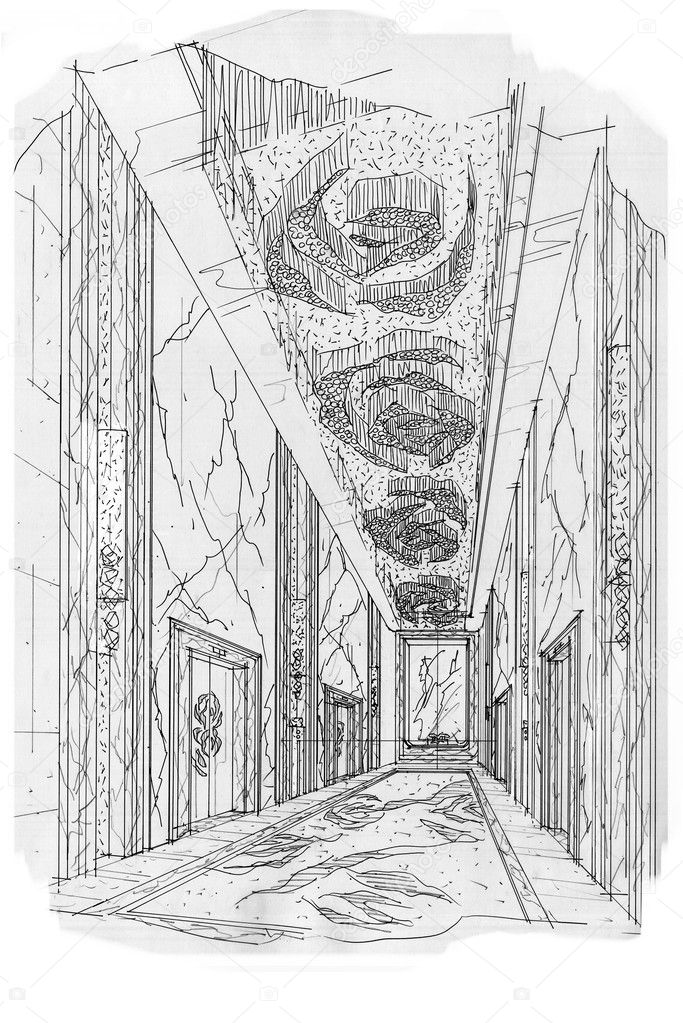 sketch interior perspective 