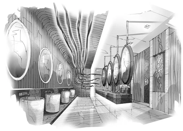 sketch interior perspective