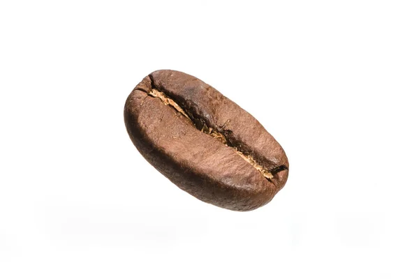Geröstete Kaffeebohnen Isoliert Auf Weißem Hintergrund — Stockfoto