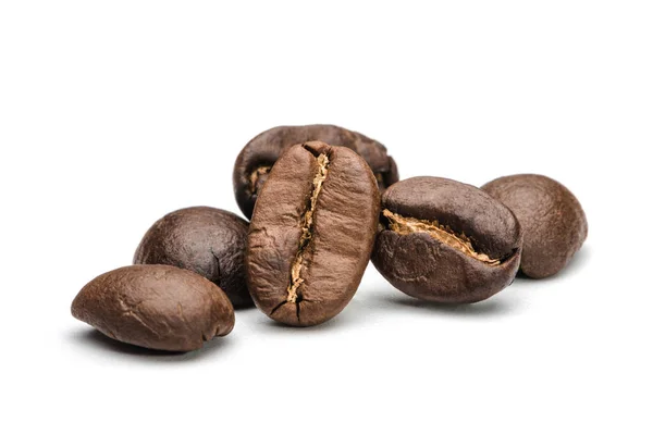 Set Fresh Roasted Coffee Beans Isolated White Background Coffee Beans — Stock Photo, Image
