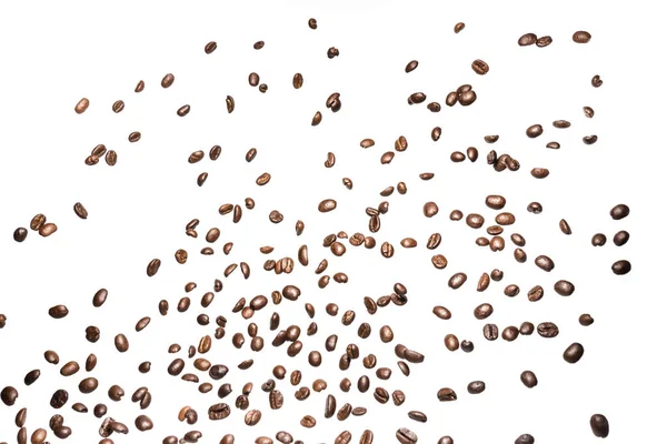 Coffee Beans Roasted White Background Copy Space Your Text — Stock Photo, Image