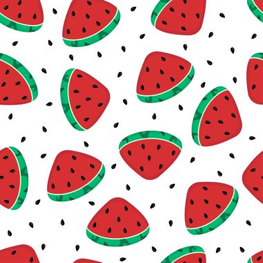 Beyaz arkaplanda sevimli karpuz deseni