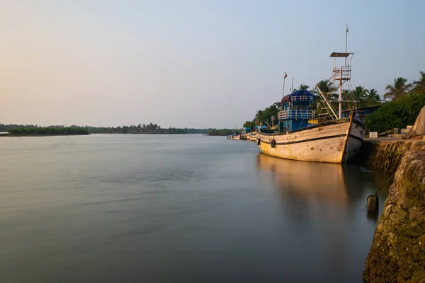 Cutbona Jetty Goa India December 2019 Tranquil Long Exposure Fishing — Stock Photo, Image