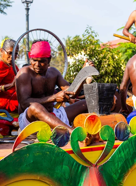 Margao Goa India February 2020 Floats Characters Display Carnival Celebration — 图库照片