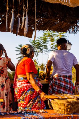 Margao, Goa / Hindistan - 23 Şubat 2020: Goa, Hindistan / Goan kültüründe düzenlenen Karnaval kutlamaları sırasında yüzen ve karakterler sergilenmekte