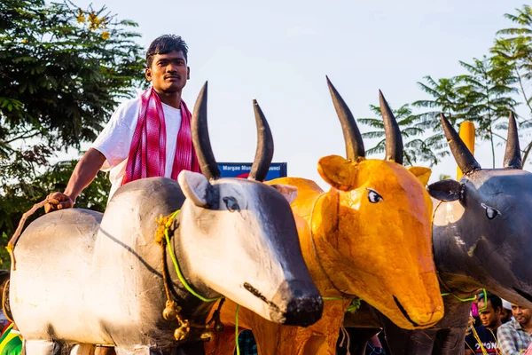 Margao Goa India Feb 2020 Flottører Figurer Utstilling Karnevalsfeiringene Goa – stockfoto