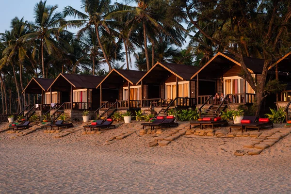 Agonda Beach Goa India Február 2020 Kaukázusi Turisták Családok Pihentető — Stock Fotó