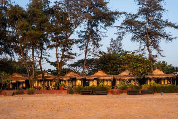 Agonda Beach Goa India Február 2020 Kaukázusi Turisták Családok Pihentető — Stock Fotó