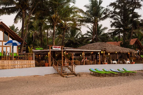 Agonda Beach Goa India Február 2020 Kaukázusi Turisták Családok Pihentető — Stock Fotó