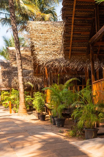 Beach Huts Cottages Made Bamboo Clay Tiles Coconut Leaves Holiday — Stock Photo, Image