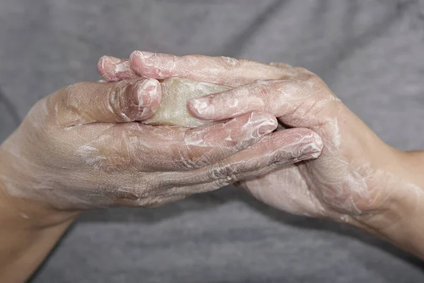 Lavagem Profunda Das Mãos Para Prevenção Doenças — Fotografia de Stock