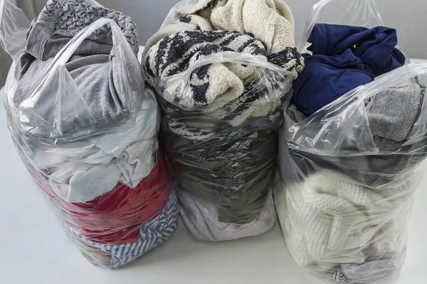 Roupas Diárias Embaladas Sacos Plástico — Fotografia de Stock