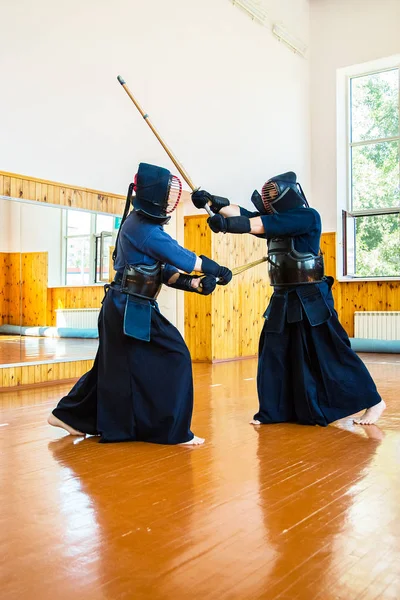 Japanese martial art of sword fighting — Stock Photo, Image