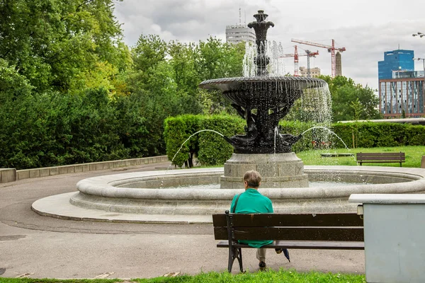 Fontana storica nel parco Saski — Foto Stock