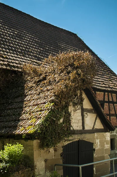 Viejo granero con techo cubierto —  Fotos de Stock