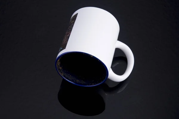 Грязная Чашка Кофе Текстовым Пространством — стоковое фото