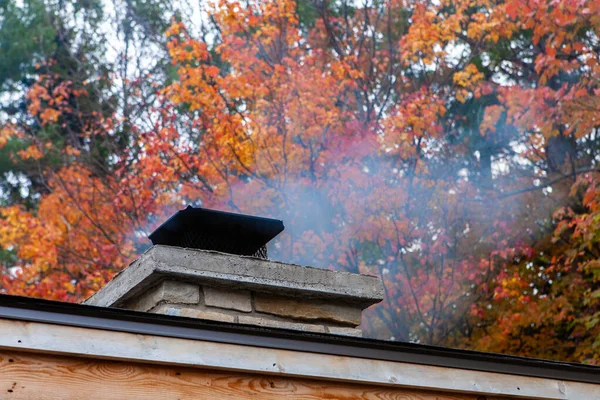 Chimney of an outdoor bread oven pictured in autumn — Stock Photo, Image