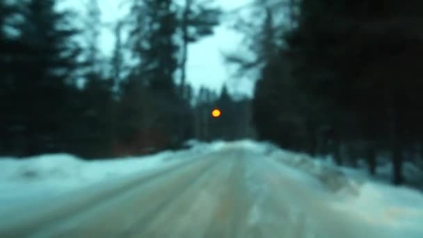 Gefährliches Autofahren im Winter — Stockvideo