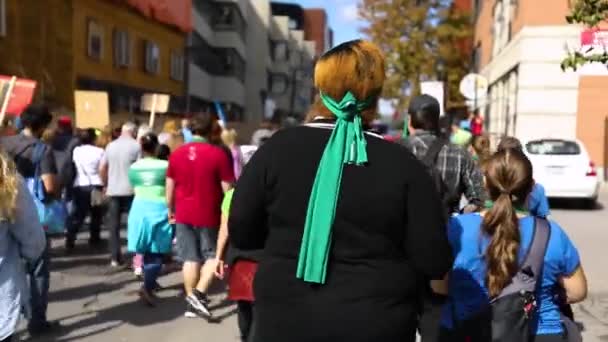 Environmentalists march at rally — Stock Video