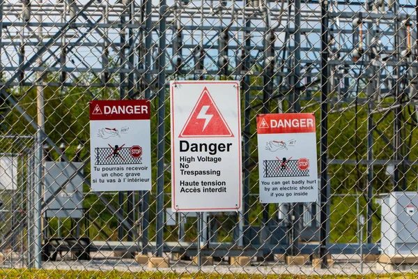 electrical substation warning signs