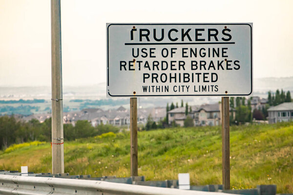 Truckers Information Road white Sign
