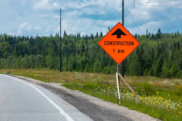 Trabajos de construcción señalización vial — Foto de Stock