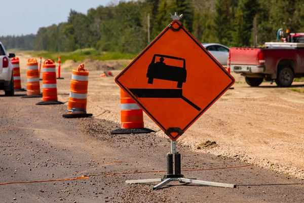 Señales de advertencia de construcción en carretera — Foto de Stock