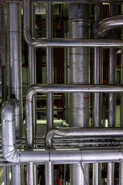 a complicated piping system, metal pipes