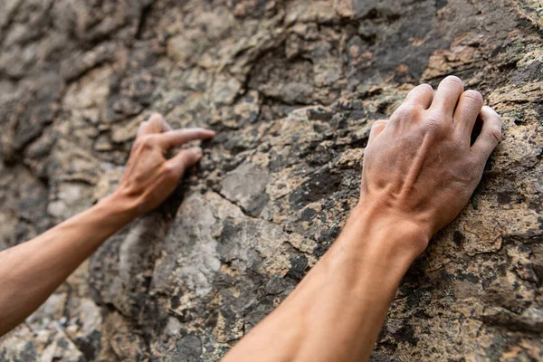 Hands of a traditional rock climber — 스톡 사진