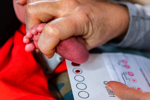 Doğum uzmanı yeni doğan bebeği kontrol ediyor.