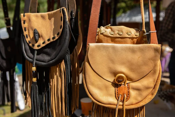 Leather products at the local farmers market