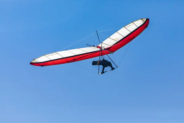 Hang glider flight against the blue sky — 스톡 사진