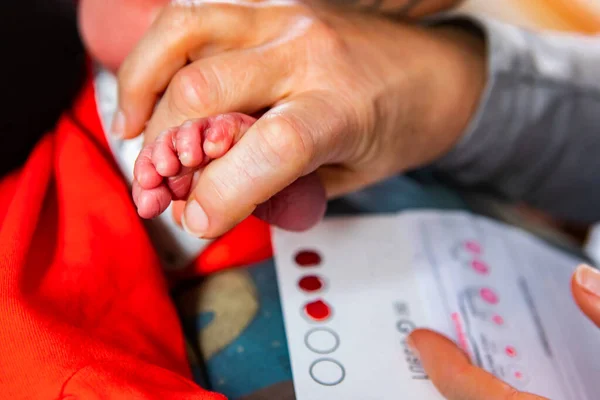 Doğum uzmanı yeni doğan bebeği kontrol ediyor.