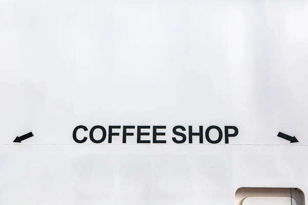 Coffeeshop-Schild an Passagierfähre — Stockfoto