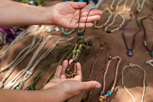 Hand made jewelery at the farmers market