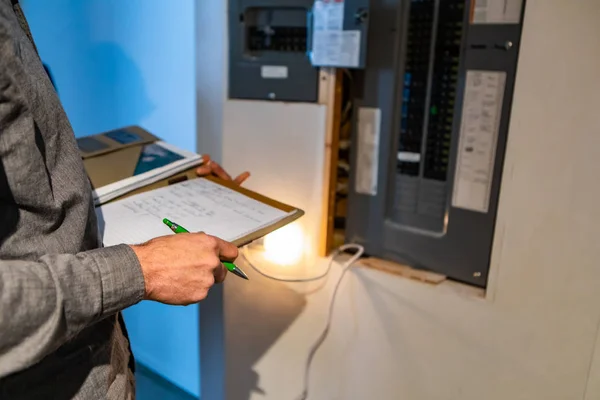 Controle van de elektrische verdeelplaat — Stockfoto