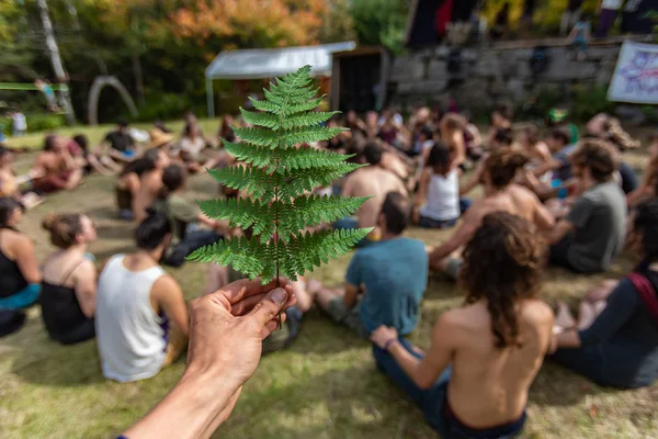 Meditación en la naturaleza en el festival de la tierra — Foto de Stock