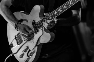 Kültür festivalinde sahnede gitarist