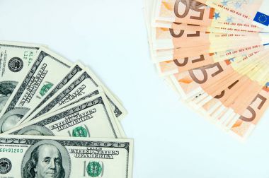 Parasal arka plan, euro ve dolar