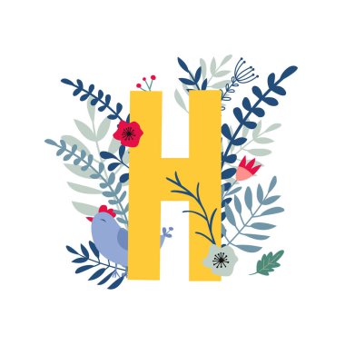 Çiçekli alfabe, h harfi
