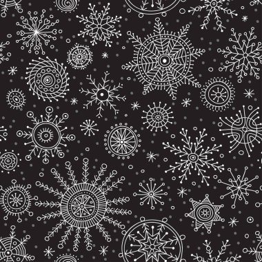 kar taneleri ethnicl stil mix seamless modeli siyah