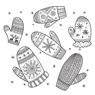 Noel boho mittens ayarla