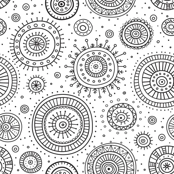 Utsmyckade cirklar seamless mönster — Stock vektor