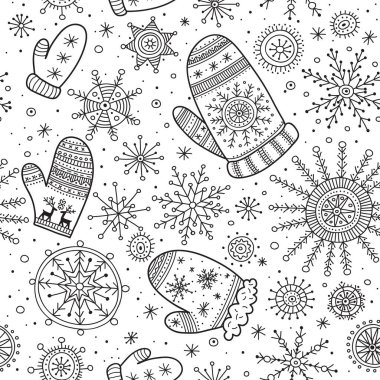 Noel boho mittens kar taneleri seamless modeli ile